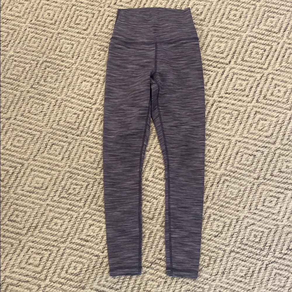 High-Waisted Purple and Gray Leggings